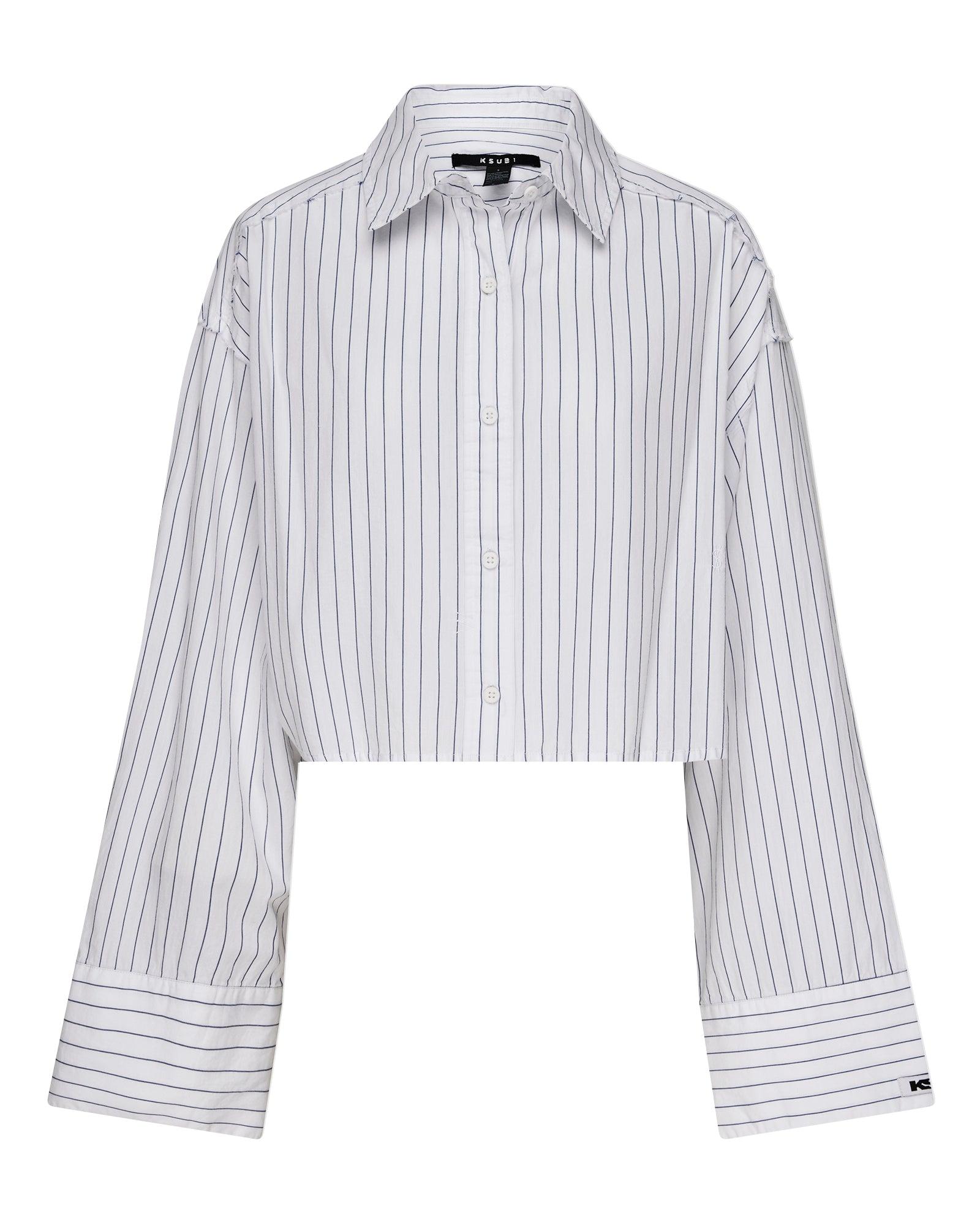 CROPPED ASTRA LS SHIRT BLUE STRIPE Female Product Image