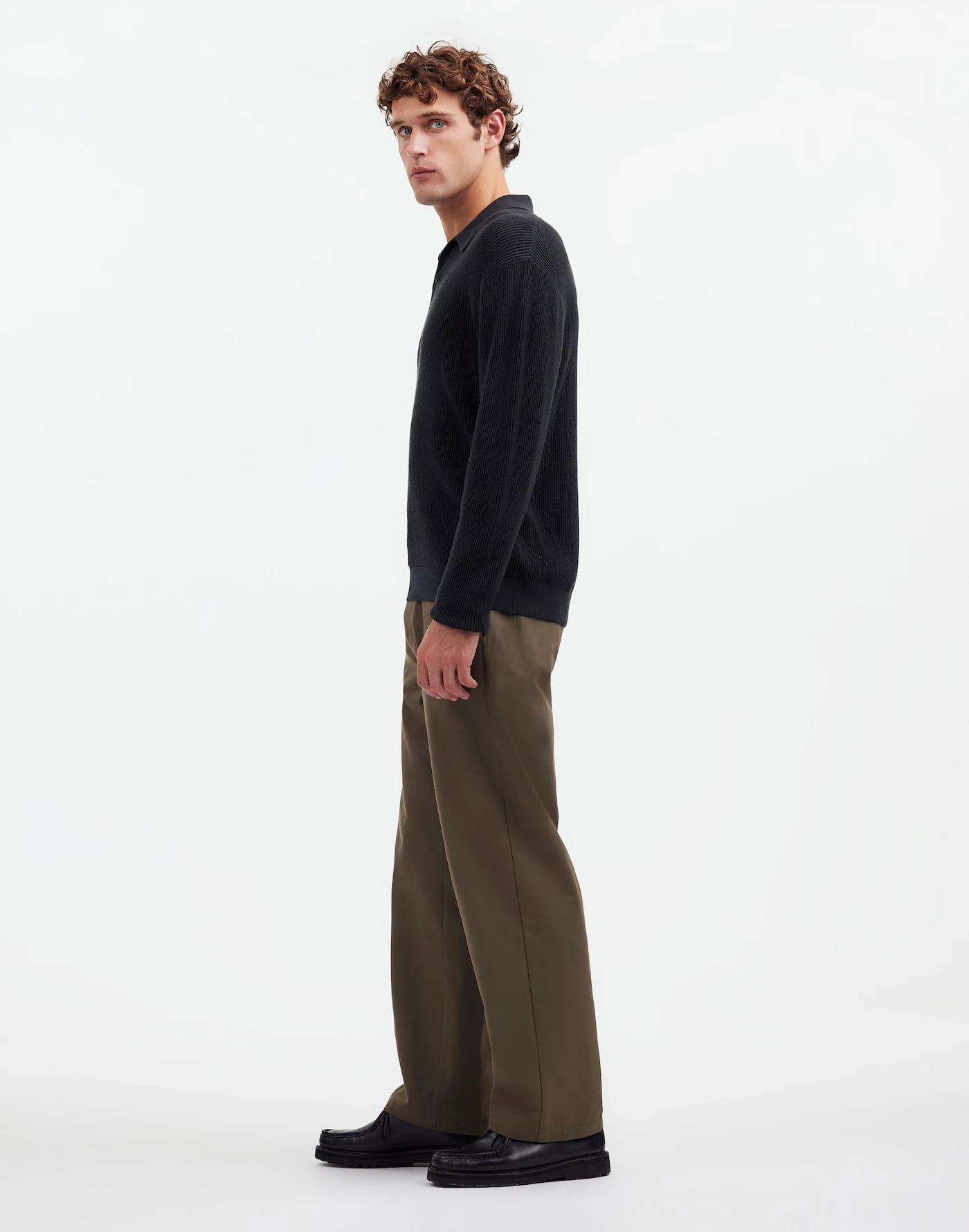 Cotton-Wool Blend Trousers Product Image