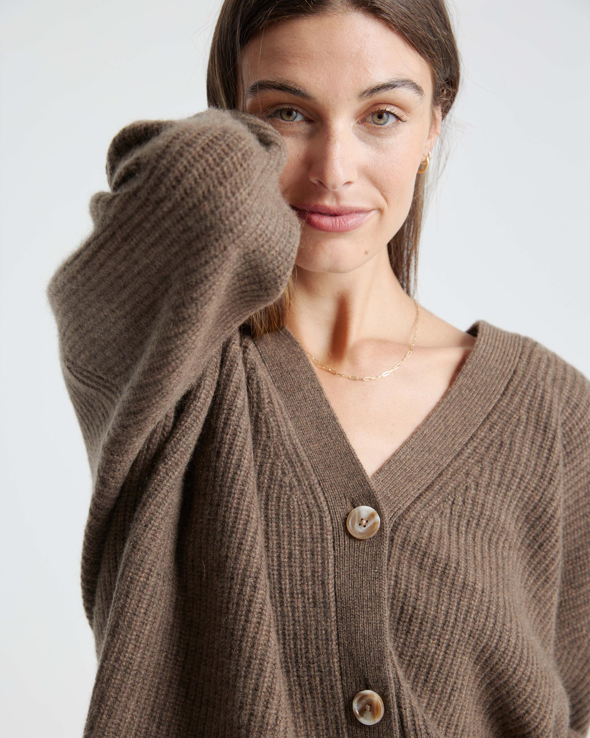 Quince | Women's Mongolian Spring Cashmere OverSized Boyfriend Cardigan Sweater Product Image