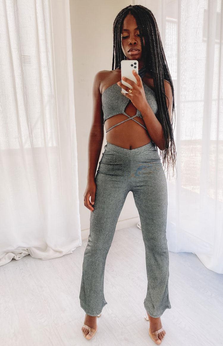 Cher Rib Pants Black Product Image