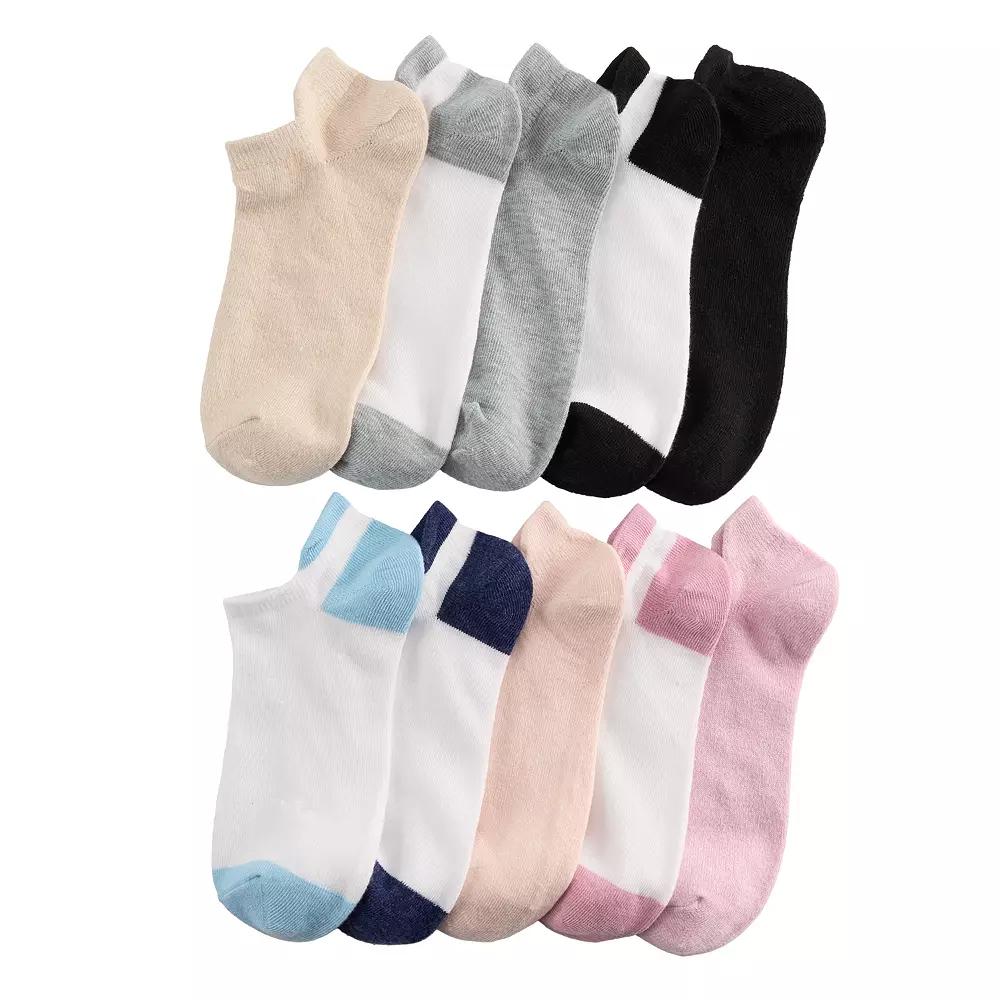 Women's Sonoma Goods For Life® 10-Pack Plain Knit Tab No-Show Socks, Size: 9-11, Lt Blue Product Image