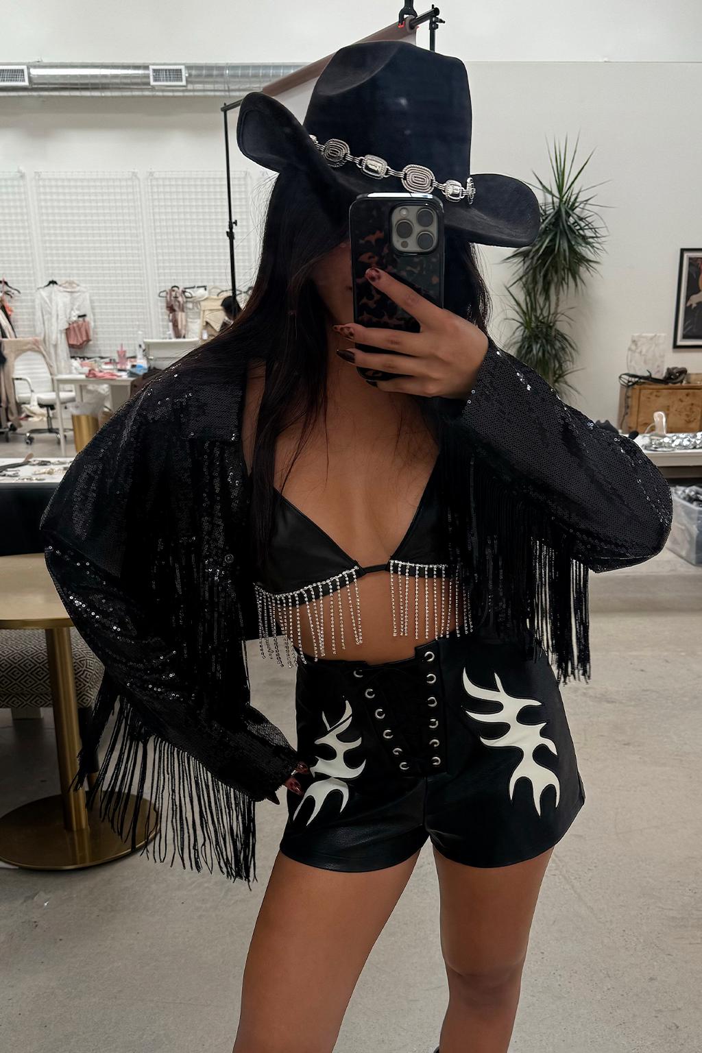 Star Crossed Black Sequin Jacket Product Image