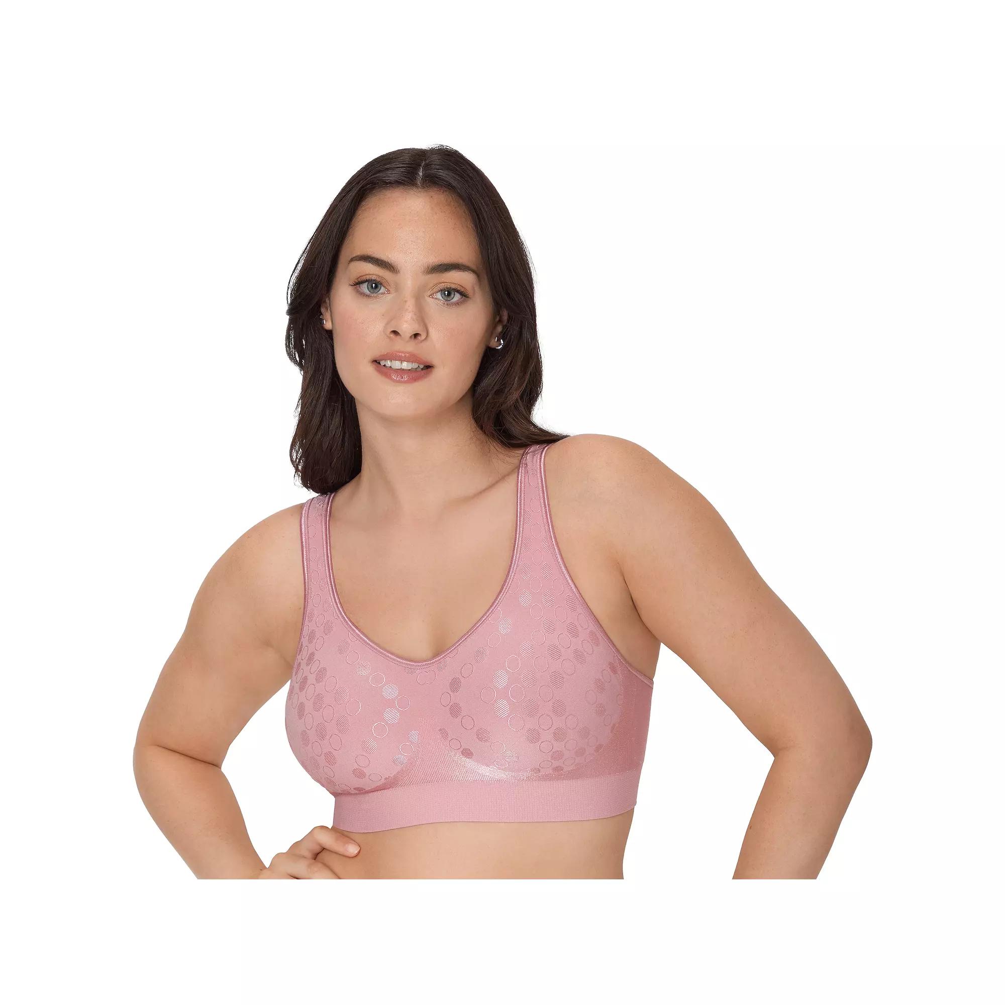 Bali Comfort Revolution Shaping Wireless Bra DF3488, Women's, Size: XXXL, Pink Tea Dot Product Image