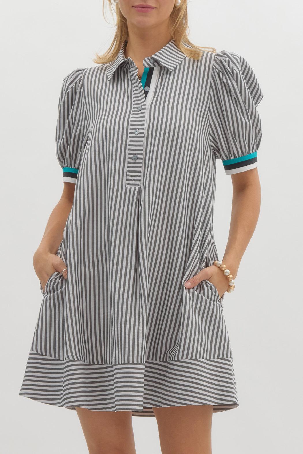 Contrast Striped Dress Product Image