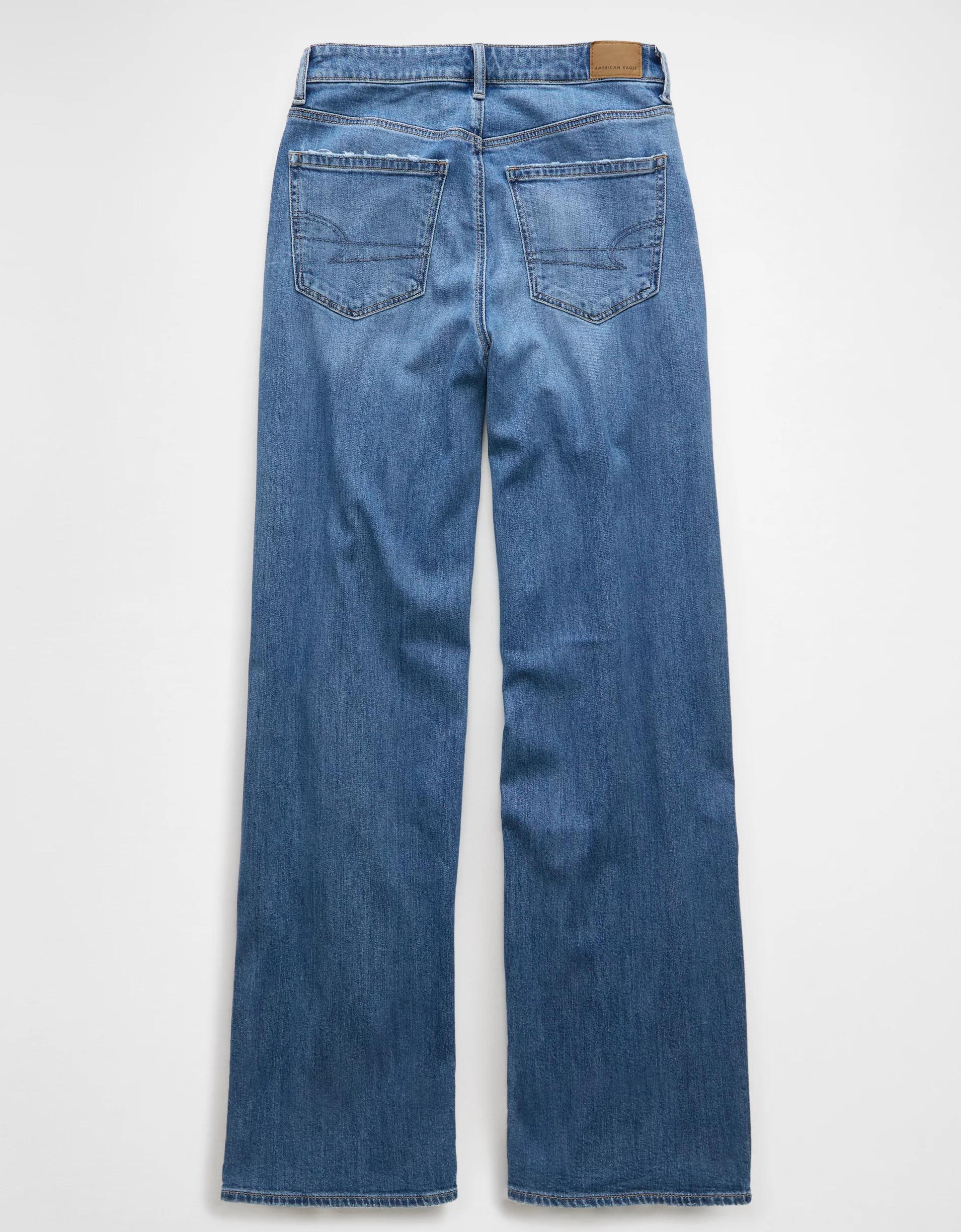 AE Dreamy Drape Stretch Super High-Waisted Baggy Wide-Leg Jean Product Image