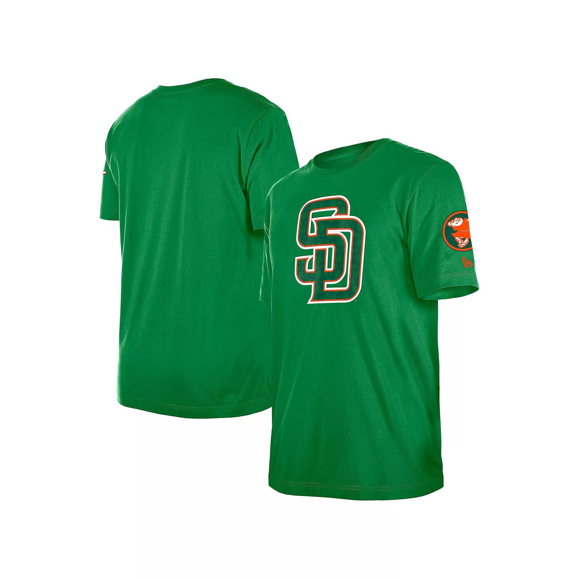 Men's New Era Kelly Green San Diego Padres St. Patrick's Day Shamrock Fill T-Shirt,  Product Image