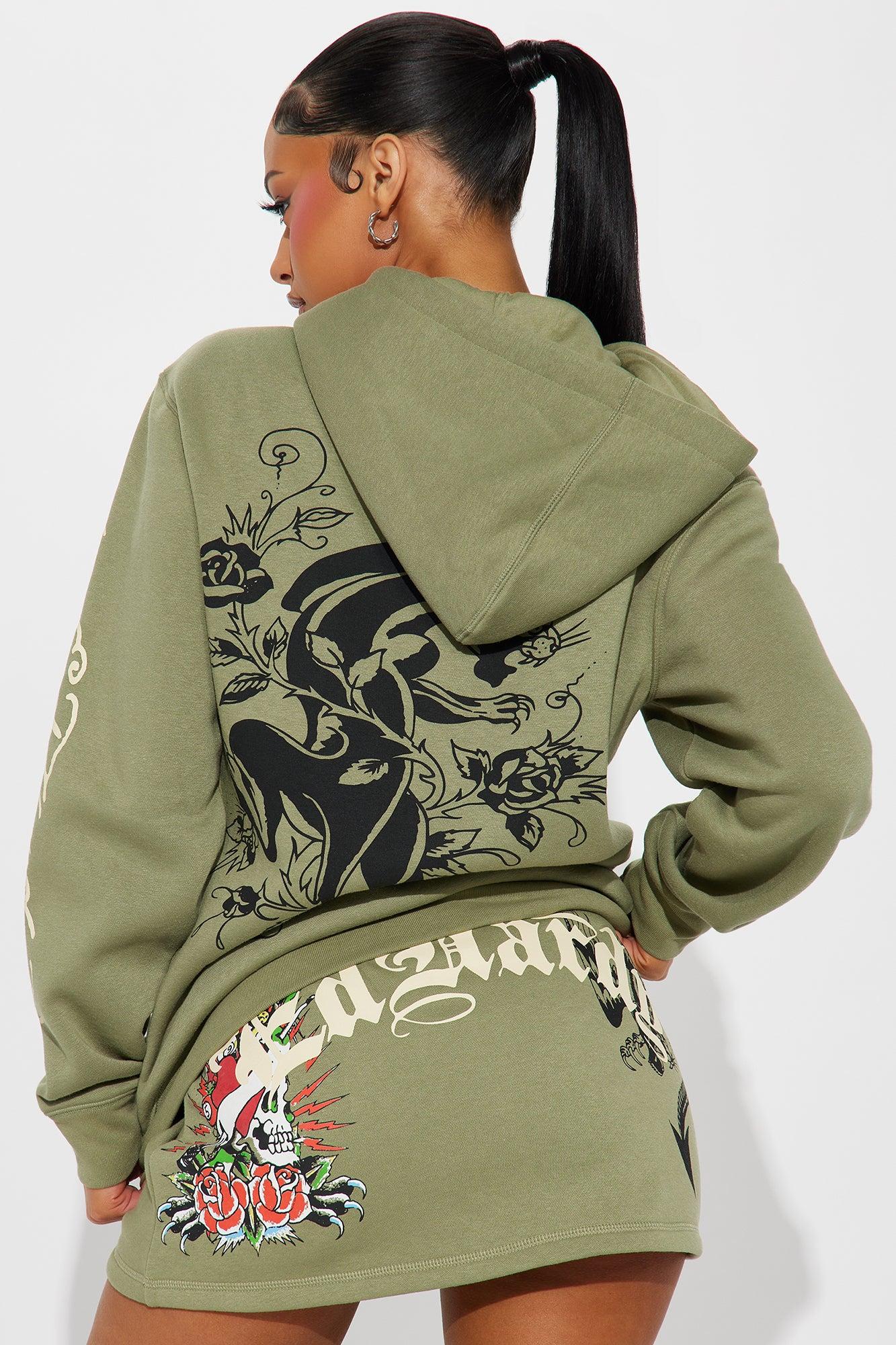 Ed Hardy Heart Of Roses Skirt Set - Sage Product Image