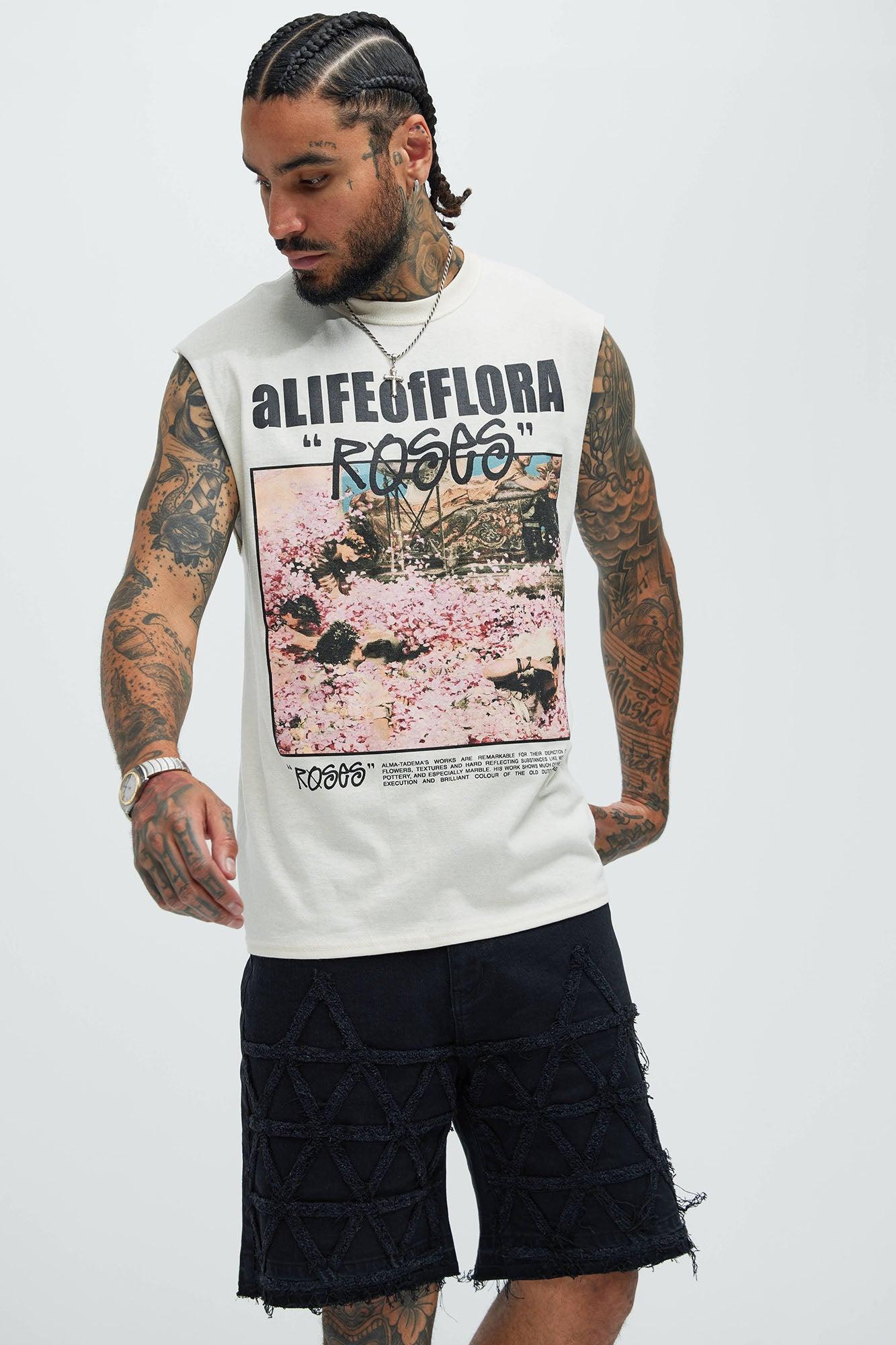 A Life Of Flora Sleeveless Tee - Tan Product Image