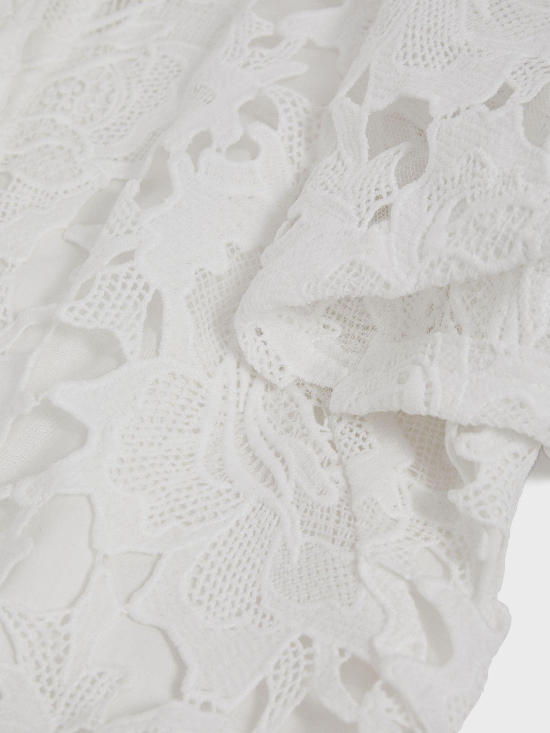 Leo Lin Lace Shirt Mini Dress in Snow White Product Image