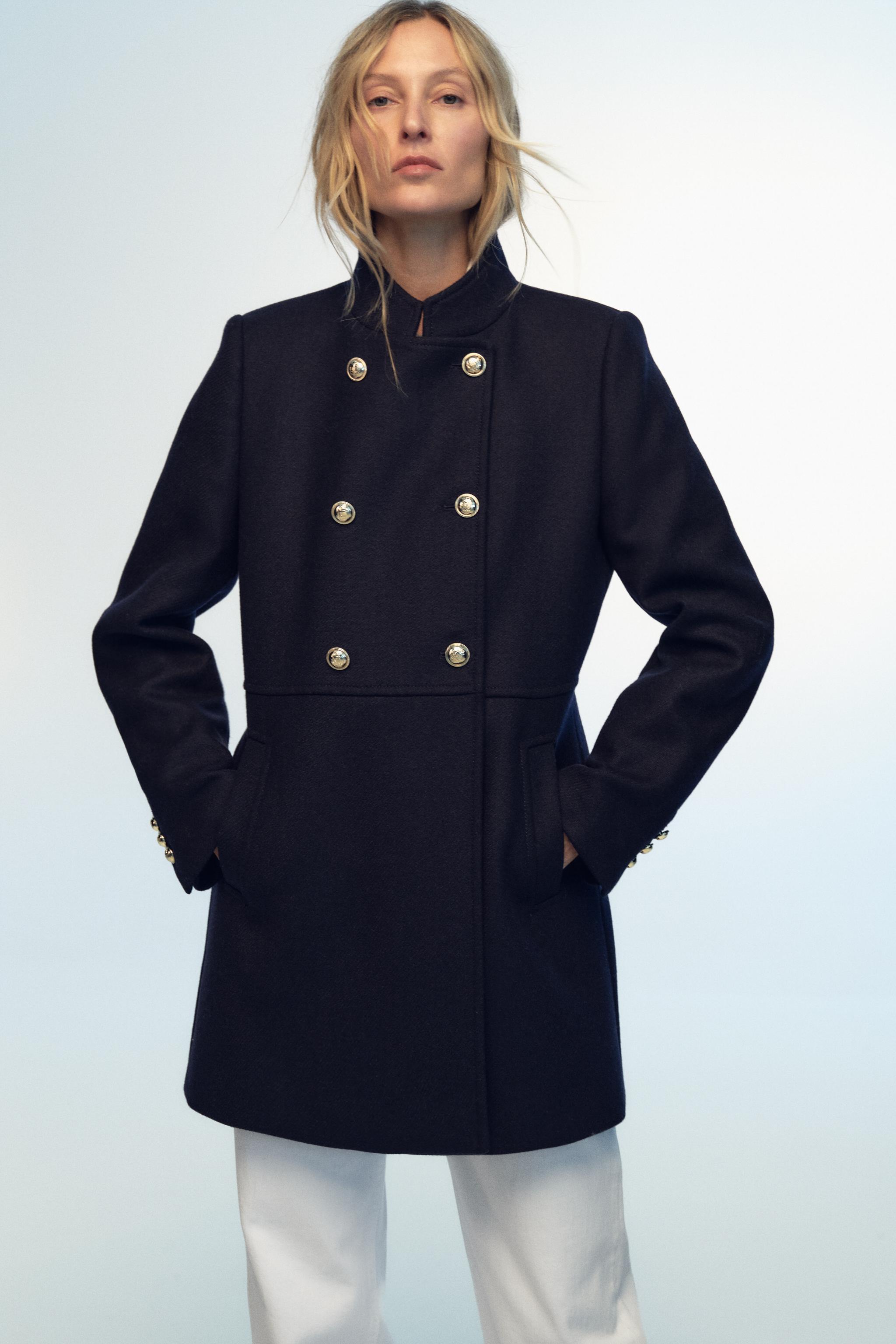 DOUBLE BREASTED WOOL BLEND COAT Product Image