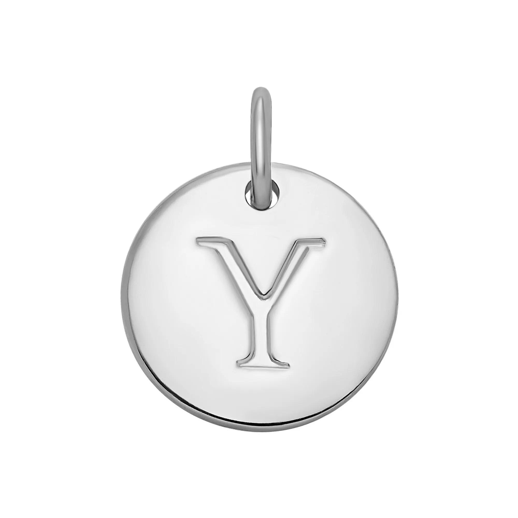 PRIMROSE Sterling Silver Letter Disc Charm, Women's, Sterling Silver F Product Image