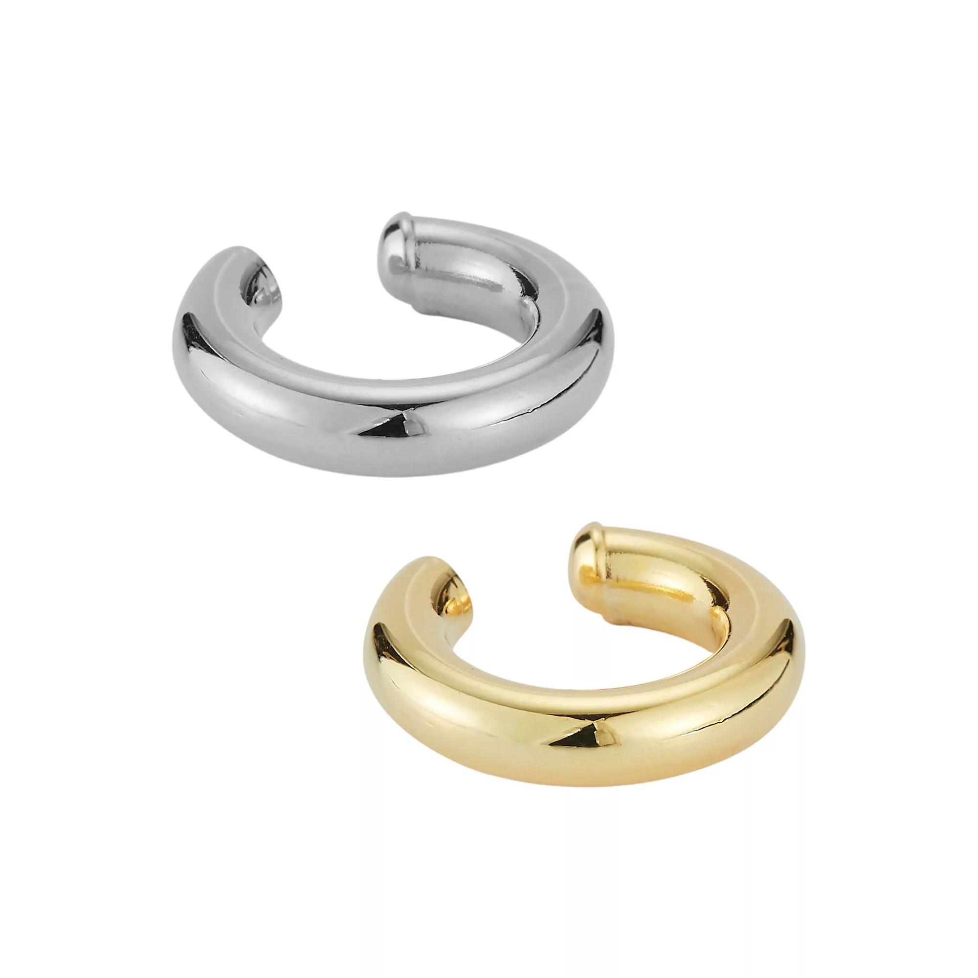 Sunkissed Sterling 14k Gold Over Silver & Sterling Silver Ear Cuff Set, Women's, Two Tone Product Image