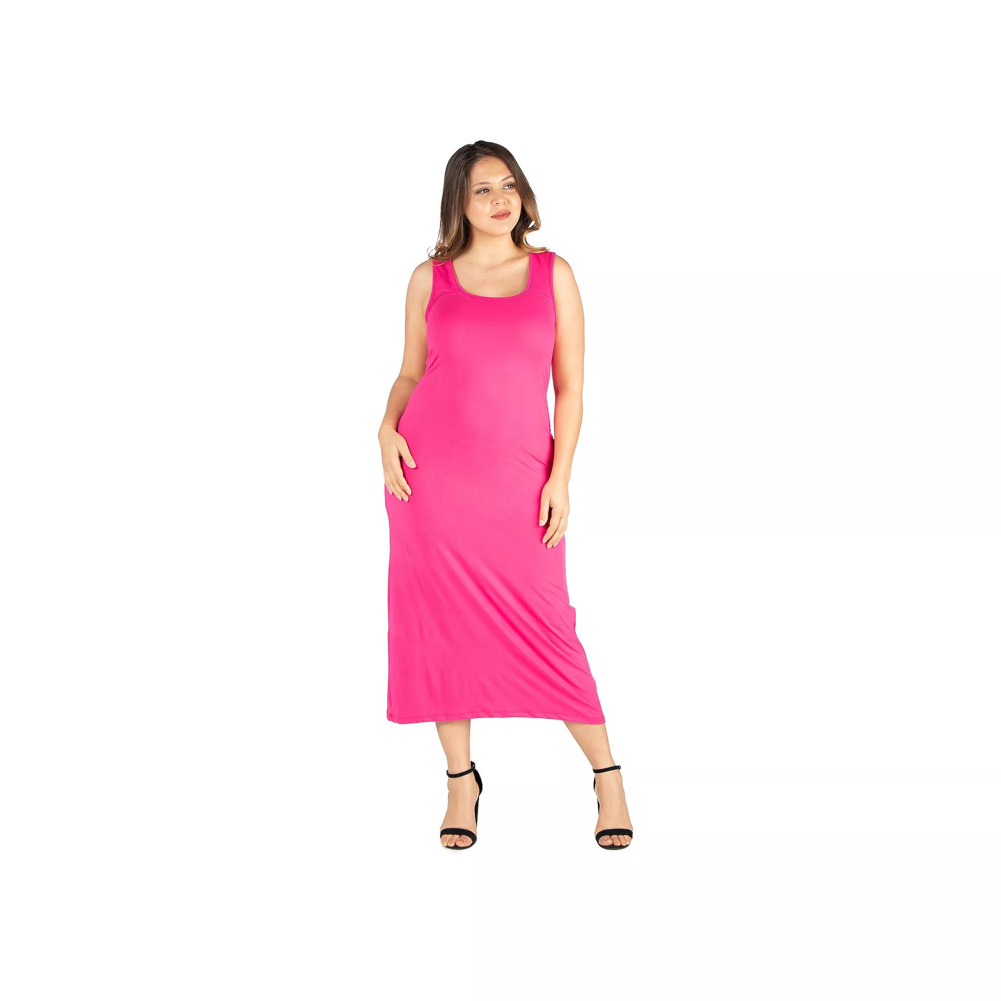 Plus Size 24seven Comfort Apparel Racerback Maxi Dress, Women's, Size: 2XL, Orange Product Image