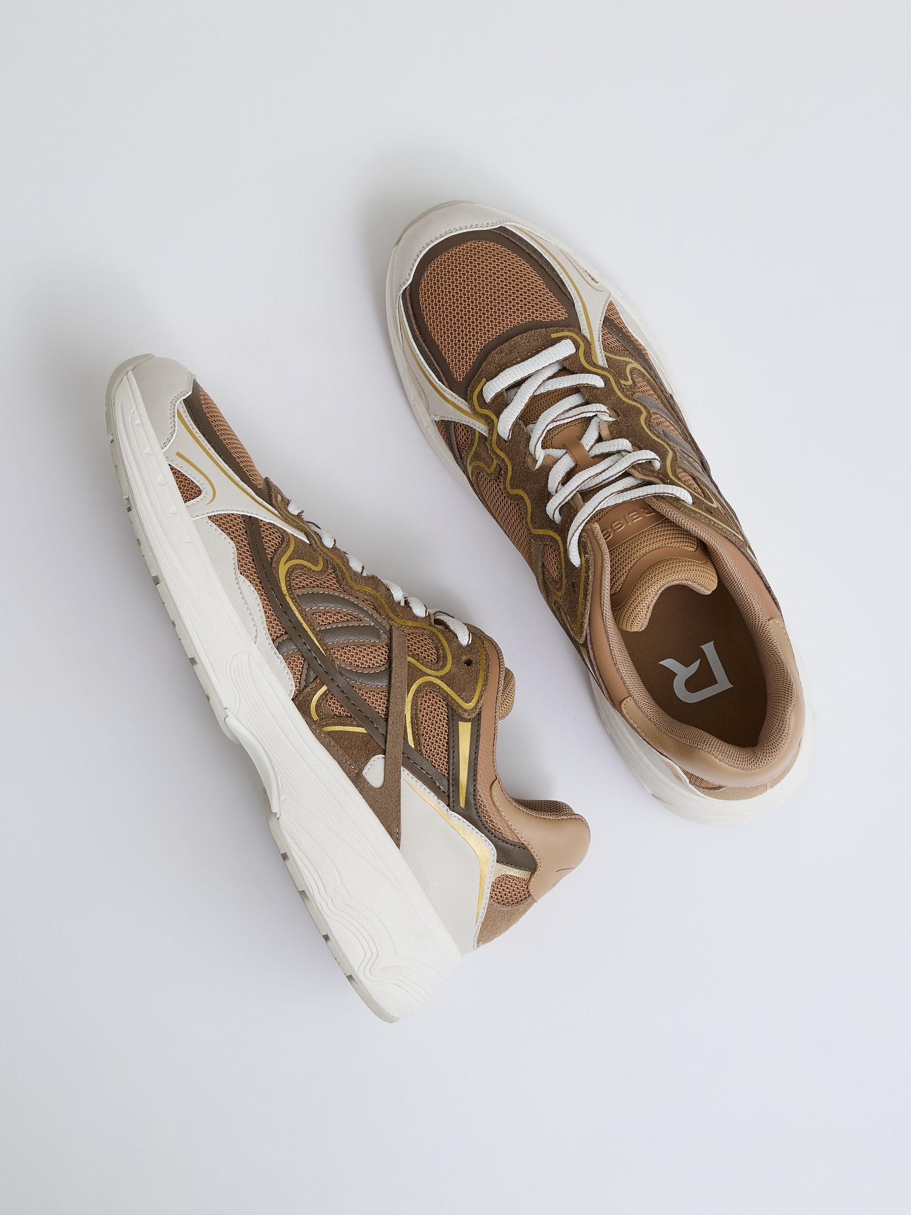 Nubuck and Mesh Trainers in Tobacco Product Image