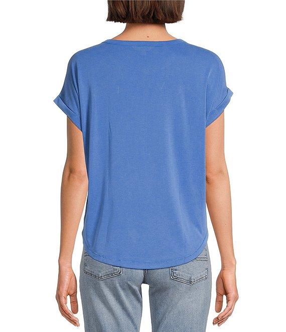 Lucky Brand Scoop Neck Short Sleeve Slouchy Round Hem T-Shirt Product Image