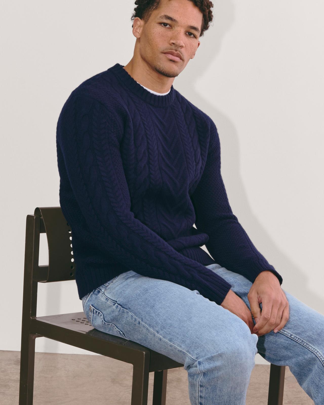 The Felted Merino Cable-Knit Crew Product Image
