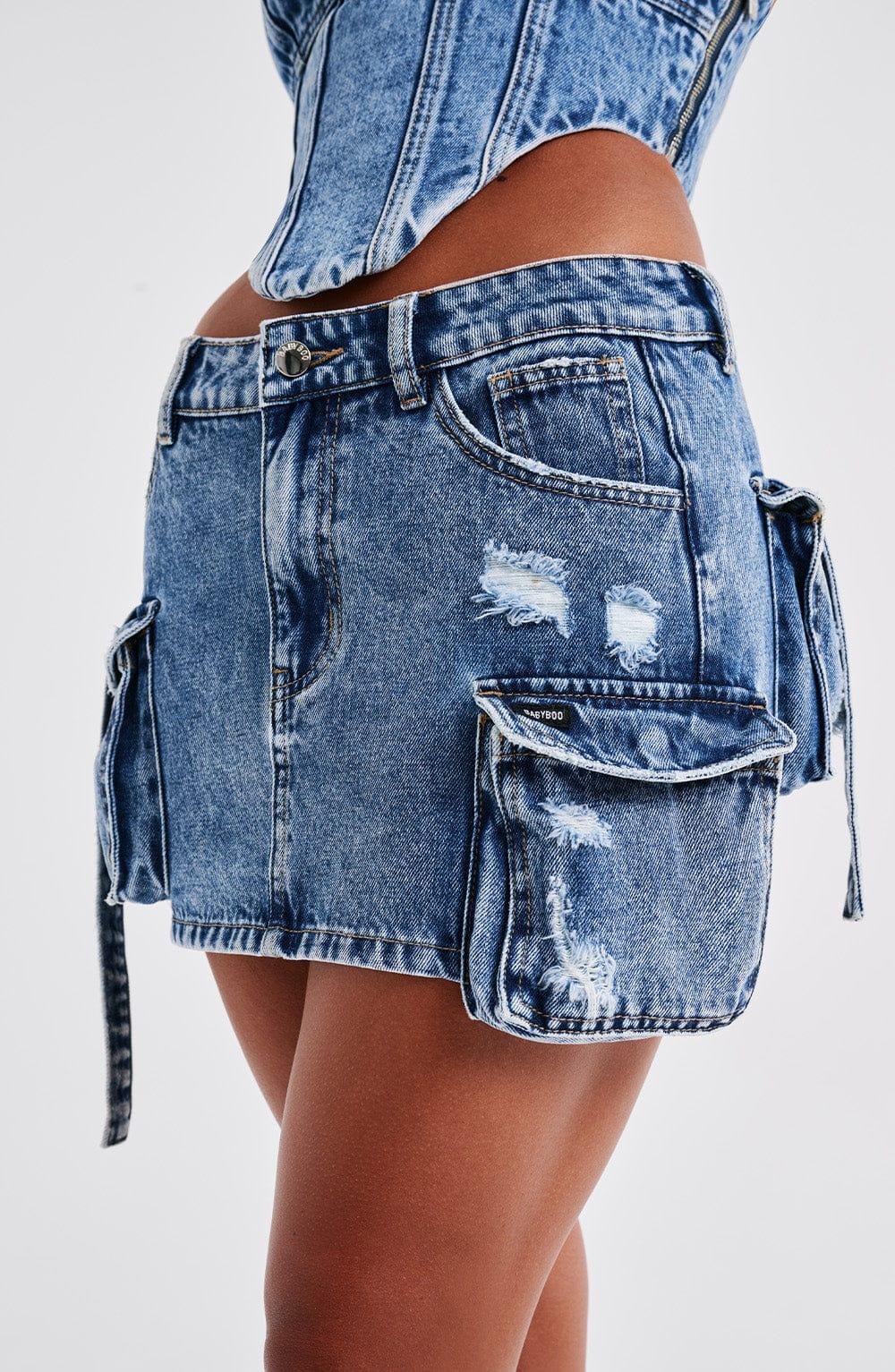 Billie Mini Skirt - Dark Wash Product Image