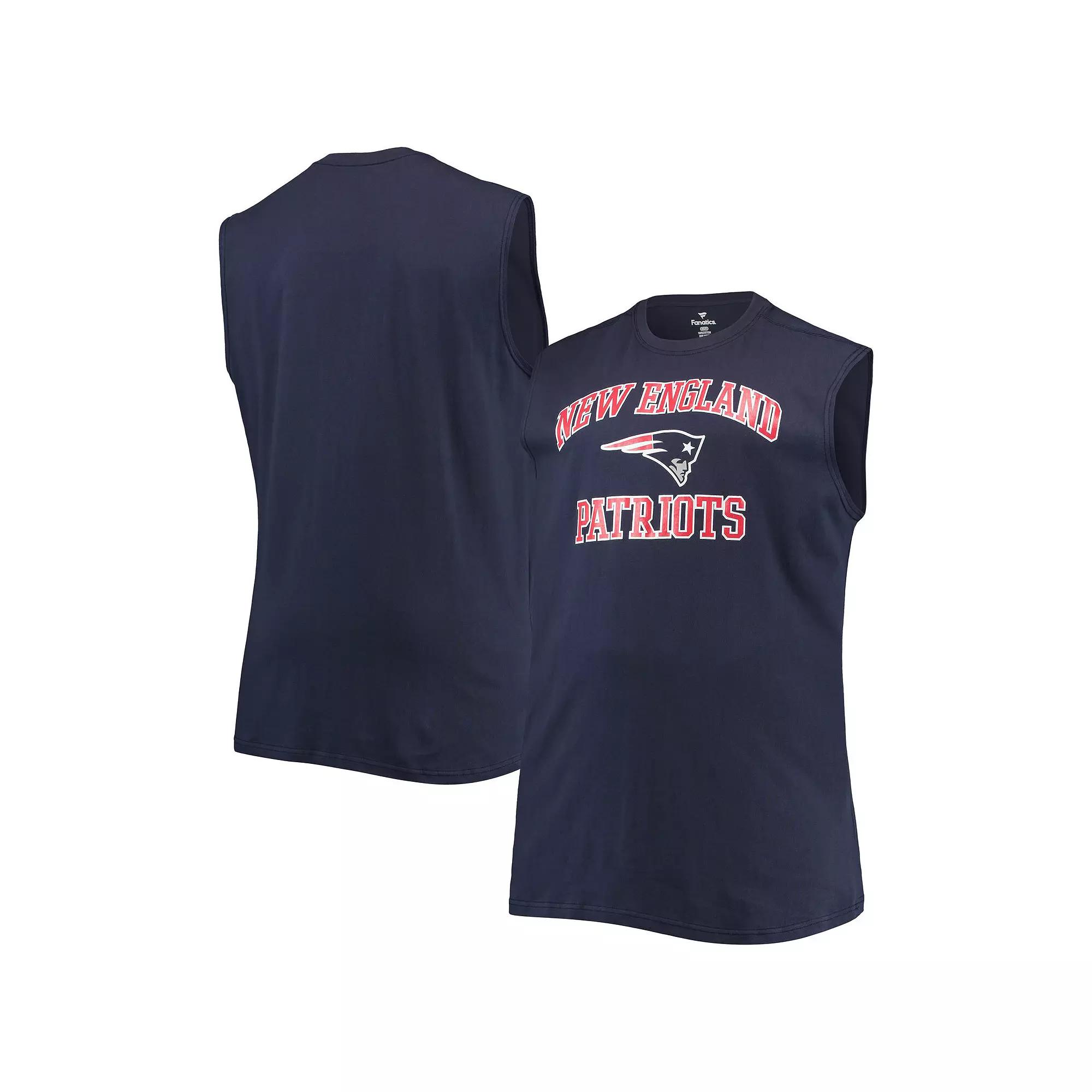 Men's Navy New England Patriots Big & Tall Muscle Tank Top, Size: XLT, Blue Product Image