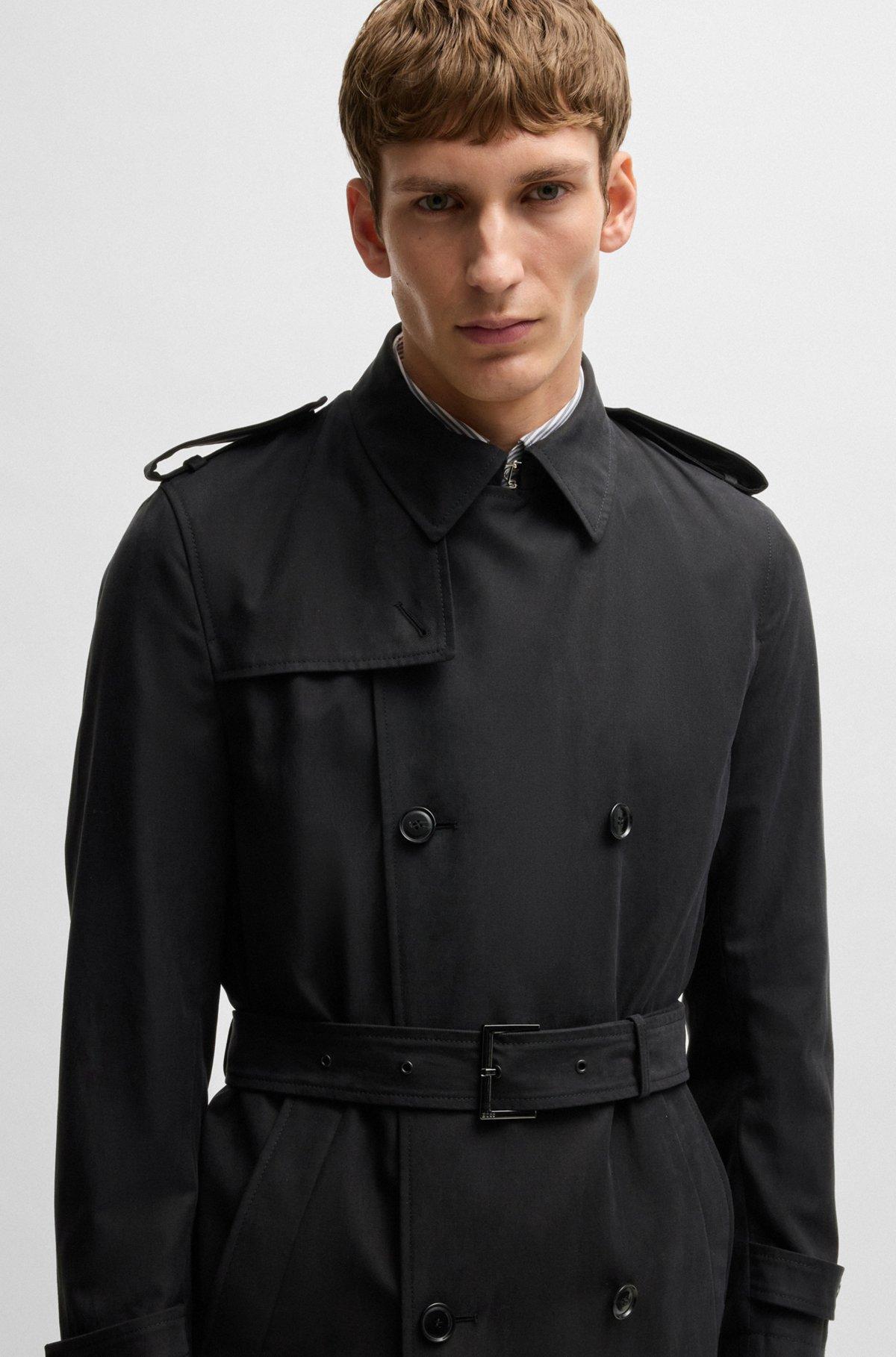 Slim-fit trench coat with double-breasted closure Product Image