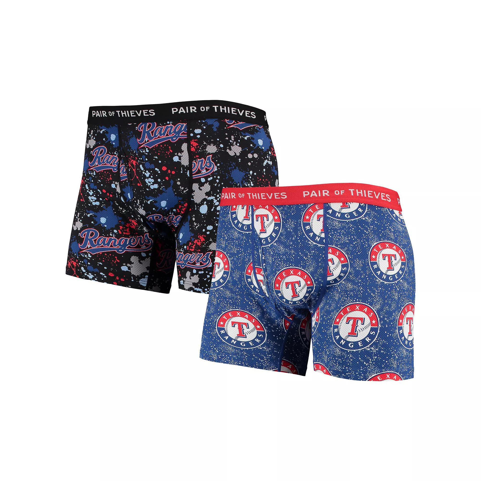 Men's Pair of Thieves Royal/Black Texas Rangers Super Fit 2-Pack Boxer Briefs Set, Size: Medium, Blue Product Image
