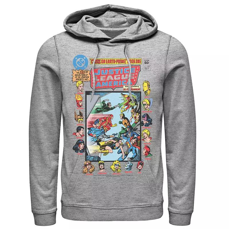 Men's Justice League Crisis On Earth Vintage Cover Hoodie,  Product Image