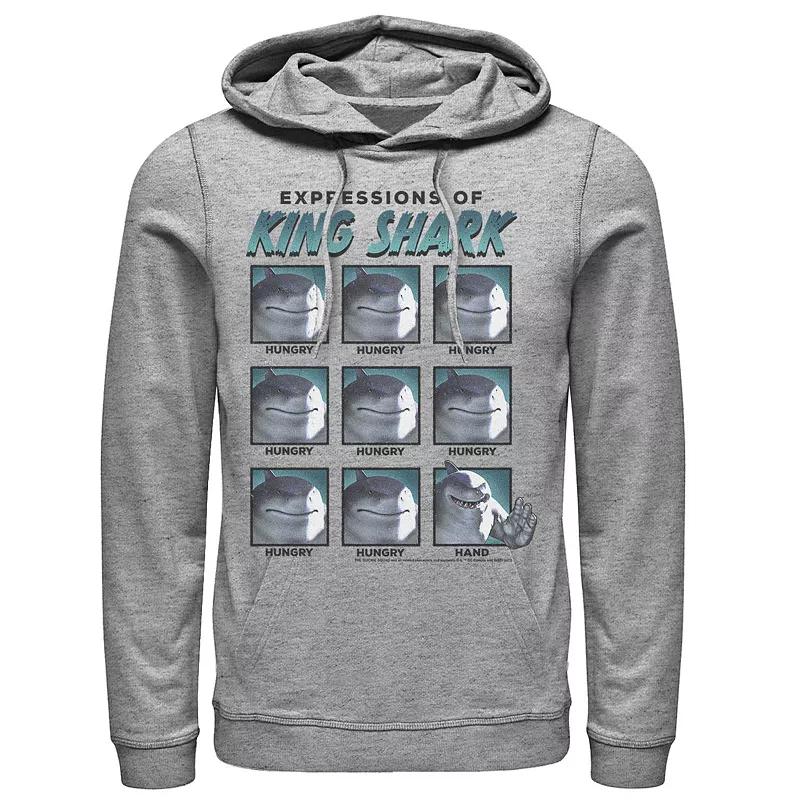 Men's The Suicide Squad Expressions Of King Shark Hoodie, Boy's, Size: XXL, Athletic Grey Product Image