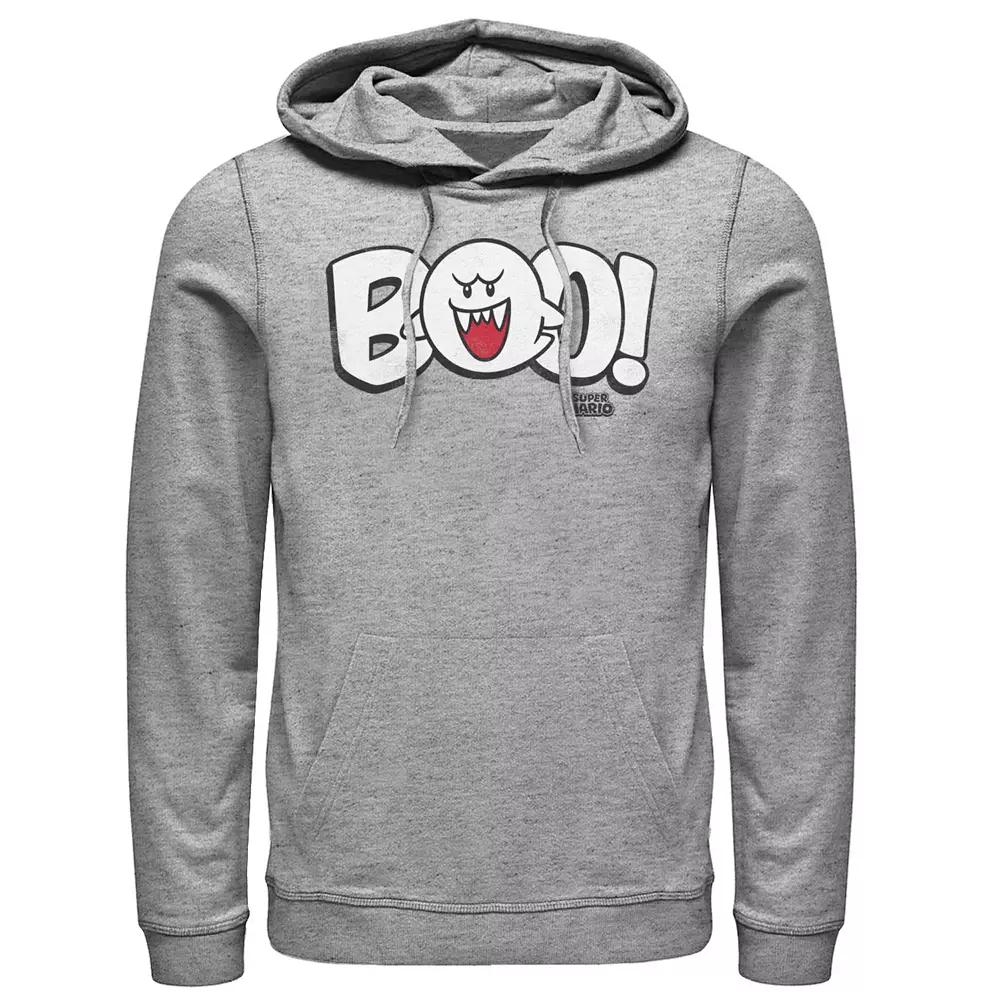 Men's Nintendo Boo Hoodie, Size: Small, Athletic Grey Product Image