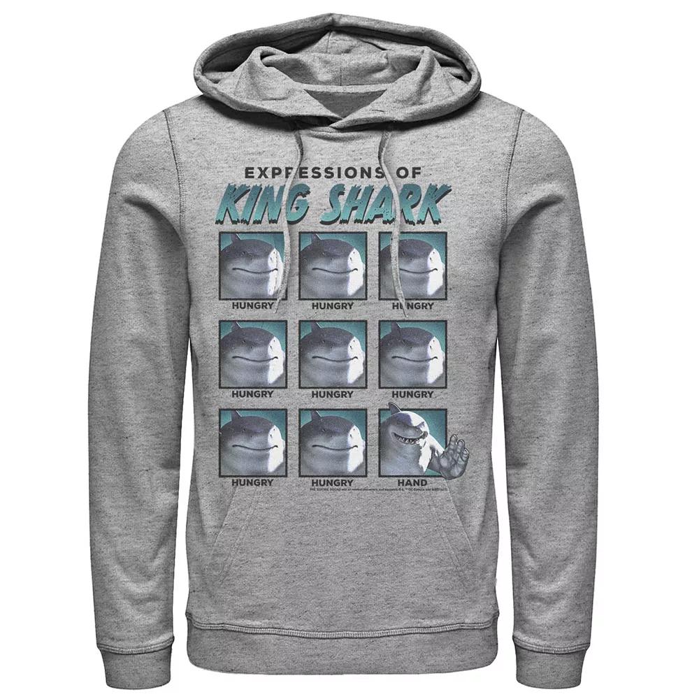 Men's The Suicide Squad Expressions Of King Shark Hoodie, Boy's, Size: XXL, Athletic Grey Product Image
