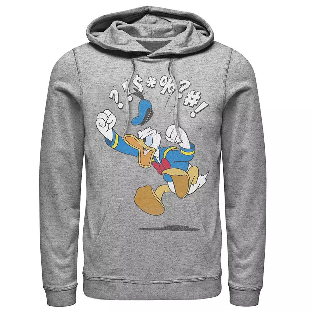 Disney's Mickey & Friends Donald Duck Men's Angry Jump Hoodie, Size: XL, Athletic Grey Product Image