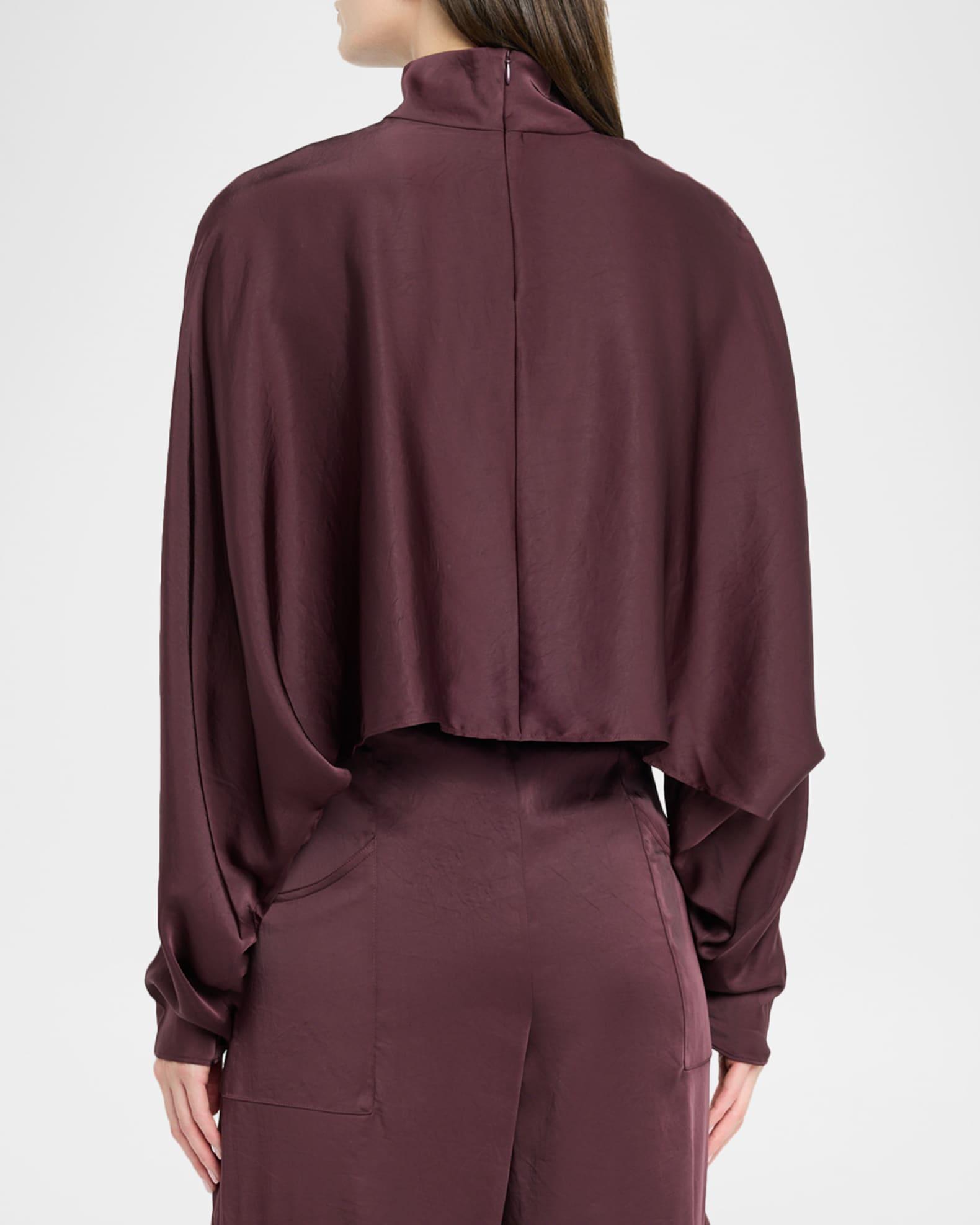 Lightweight Satin Belted Wide-Leg Utility Pants Product Image