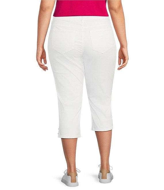 NYDJ Plus Size Marilyn Lift Tuck® Technology Straight Leg Side Button Plackets Hem Crop Jeans Product Image