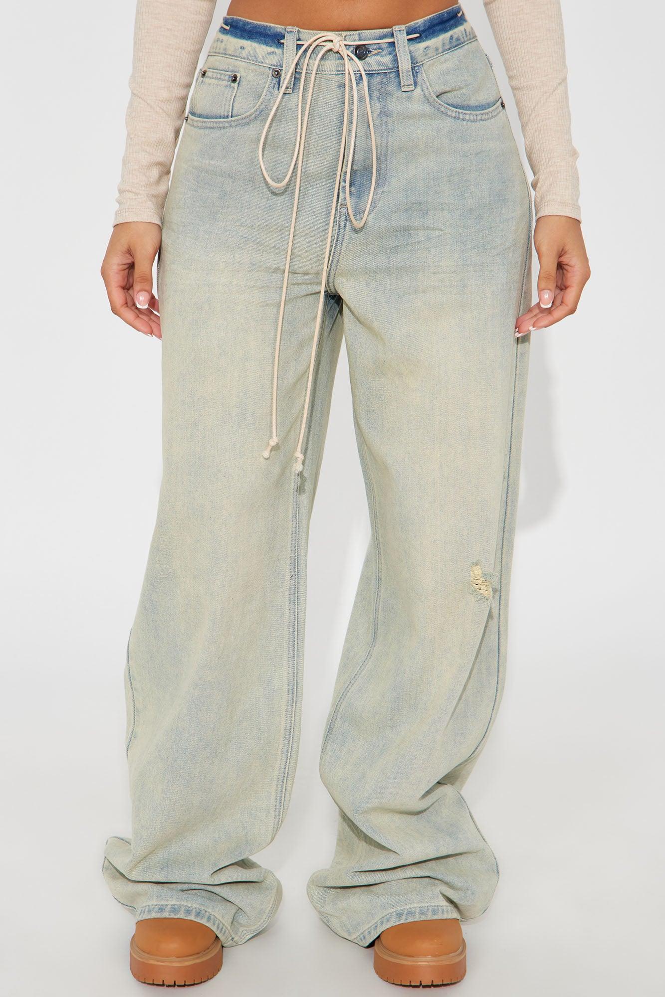 Get Into It Wide Leg Jeans - Light Wash Female Product Image