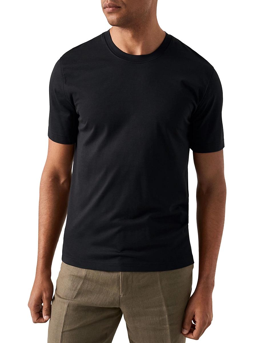 Mens Silk-Cotton Crewneck T-Shirt Product Image