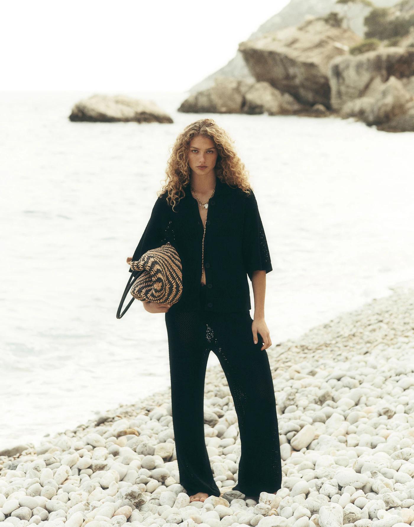 Open-Stitch Sweater Pants Product Image