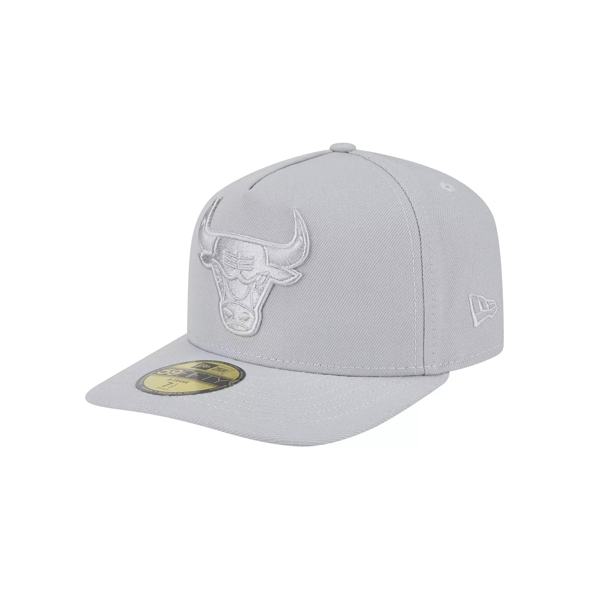 Men's New Era  Gray Chicago Bulls Colorpack A-Frame Pinch Front 59FIFTY Fitted Hat, Size: 7 1/8, Grey Product Image