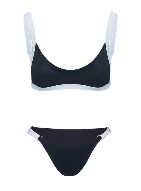 Knotti Ribbed Bikini Top Black Product Image