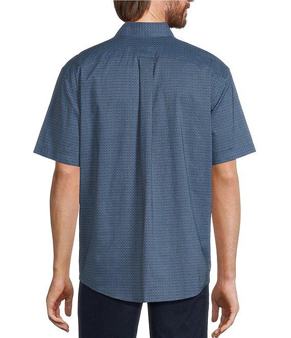 Gold Label Roundtree & Yorke Non-Iron Short Sleeve Grid Geo Print Sport Shirt Product Image