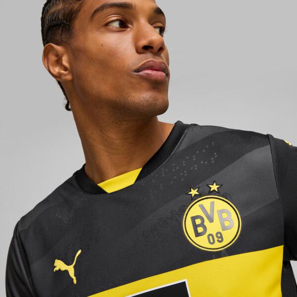 PUMA Borussia Dortmund 24/25 Men's Replica Away Soccer Jersey in Black/Faster Yellow Product Image