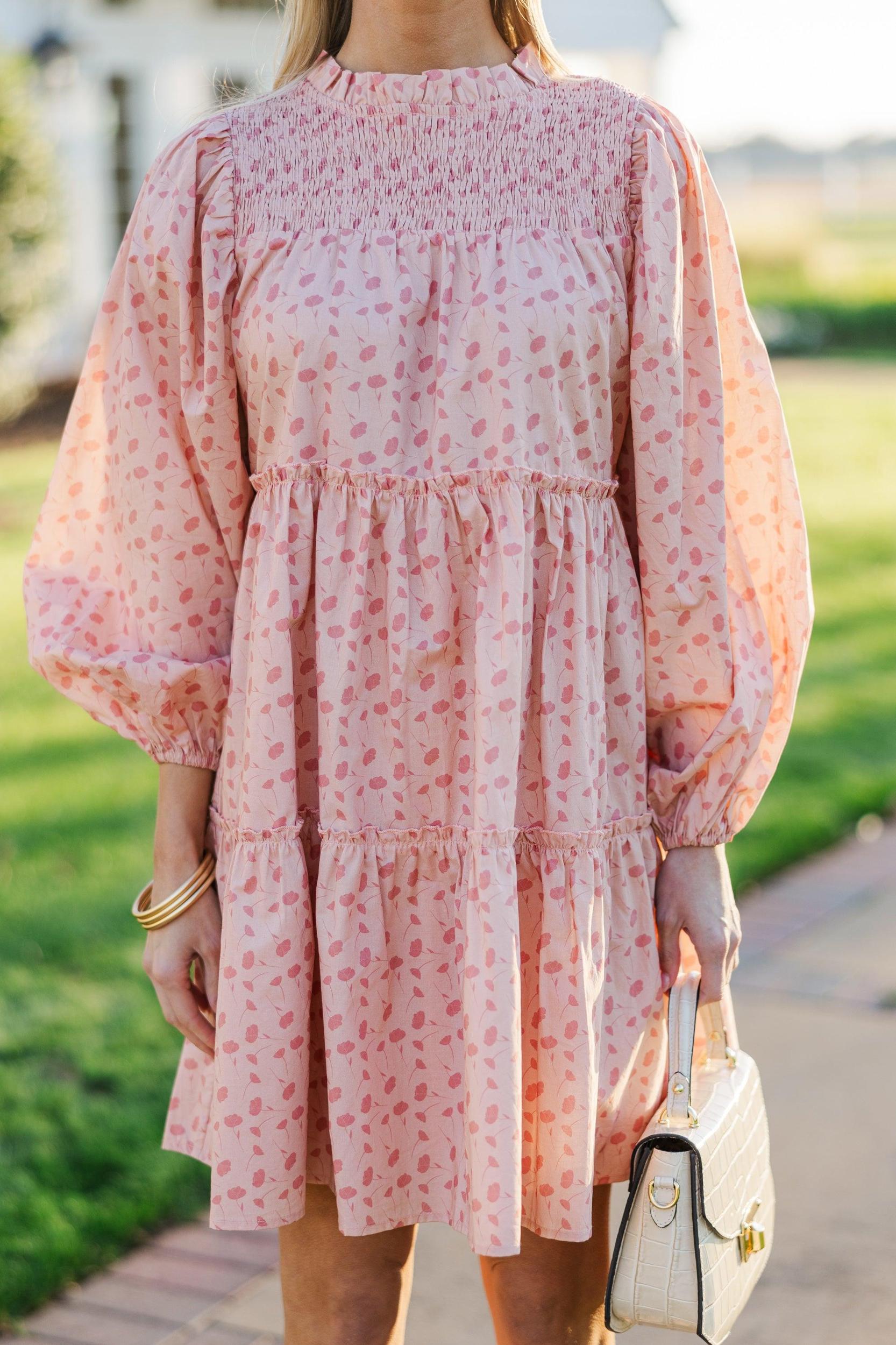 Be Your Best Pink Floral Babydoll Dress Female Product Image