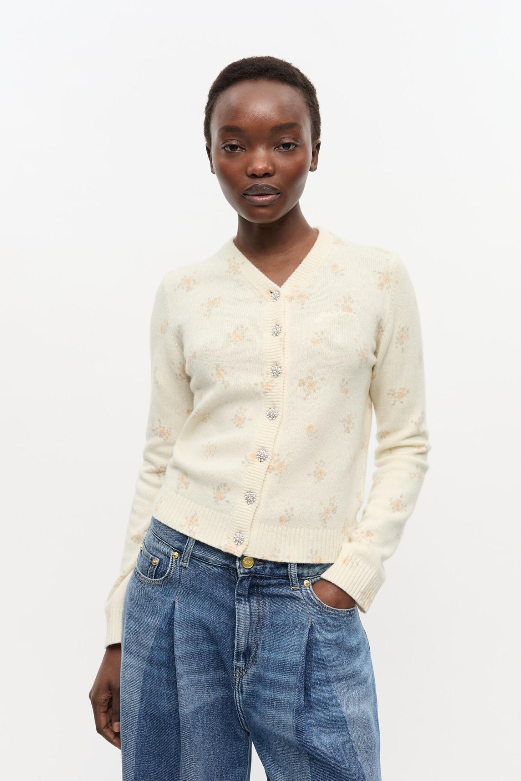 Off-White Printed Wool Mix Cardigan Product Image