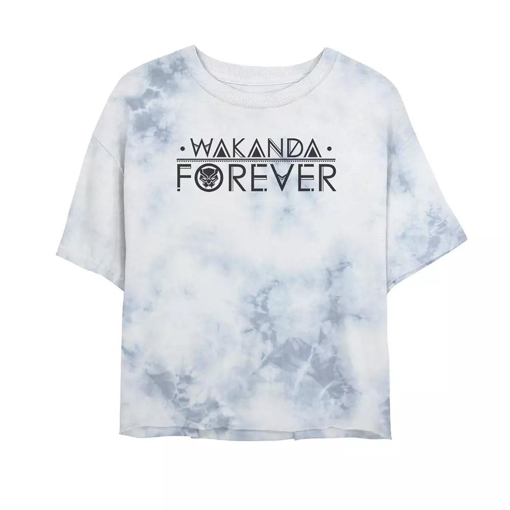 Juniors' Marvel Black Panther "Wakanda Forever" Chest Tee, Women's, Size: XL, White Blue Product Image