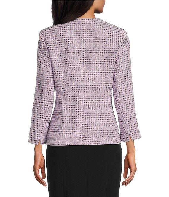 Kasper Tweed Open Front 3/4 Sleeve Jacket Product Image