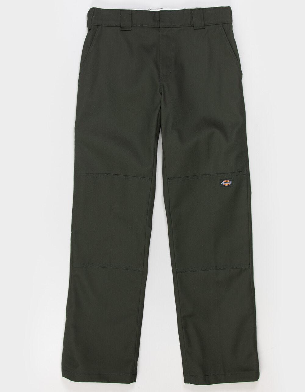 DICKIES Double Knee Slim Straight Mens Pants - OLIVE Product Image
