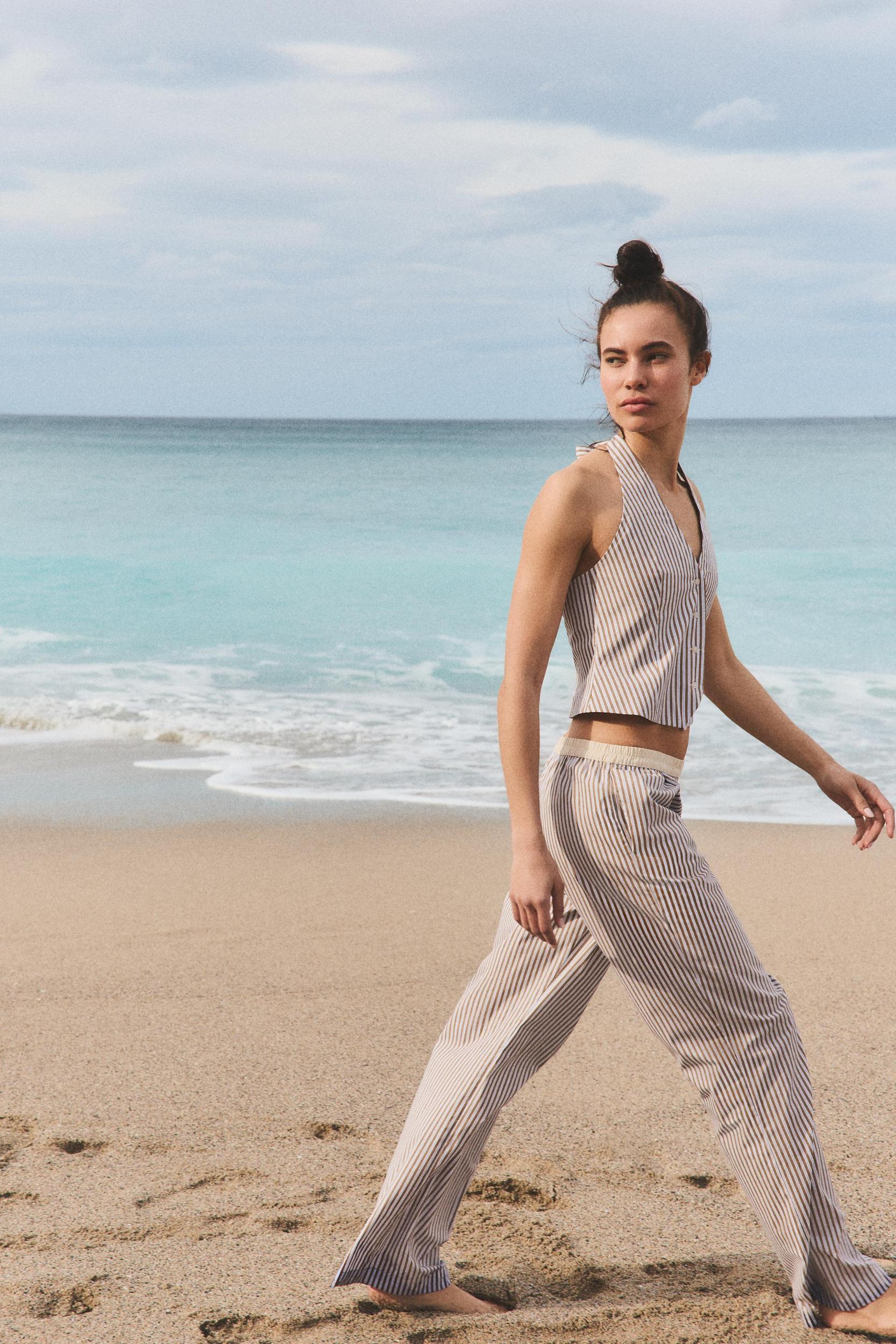 CONTRAST STRIPE PAJAMA PANTS Product Image