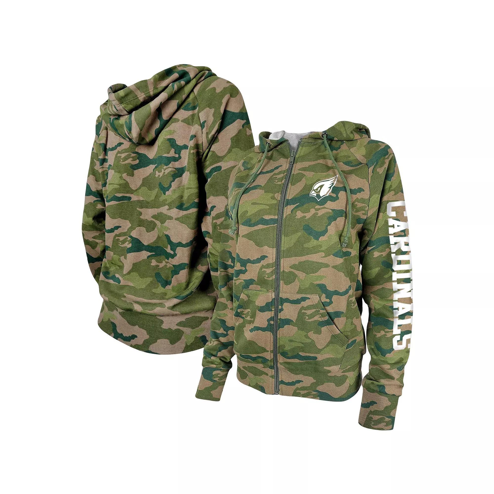 Women's New Era Camo Arizona Cardinals Raglan Full-Zip Hoodie,  Product Image