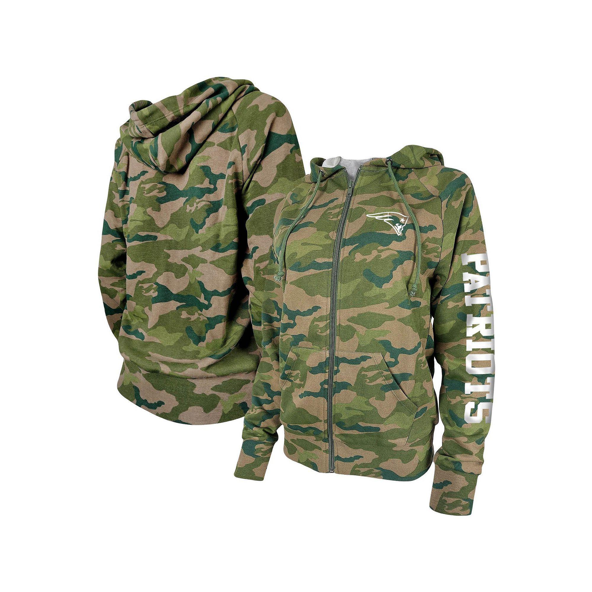 Women's New Era Camo New England Patriots Raglan Full-Zip Hoodie,  Product Image