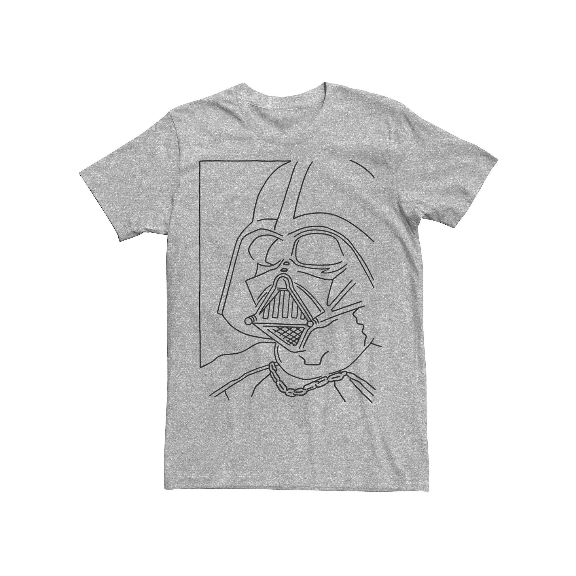 Men's Star Wars Darth Vader Simple Line Drawn Profile Graphic Tee,  Product Image