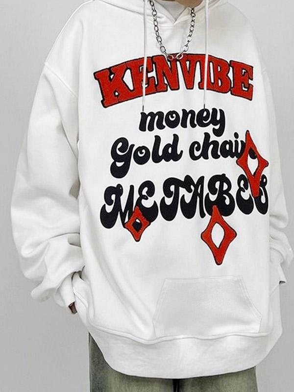 Men's Flocking Print Oversized Hoodie Product Image