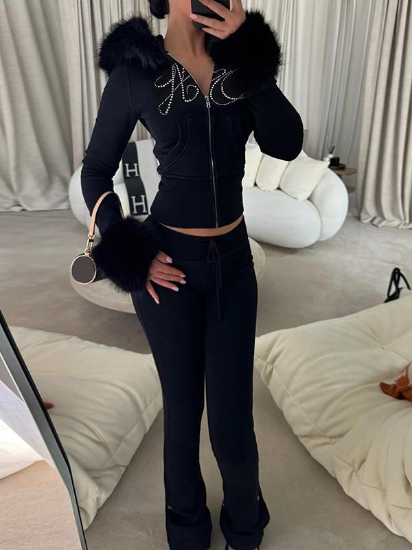 Fur-Trimmed Hoodie Two Piece Product Image