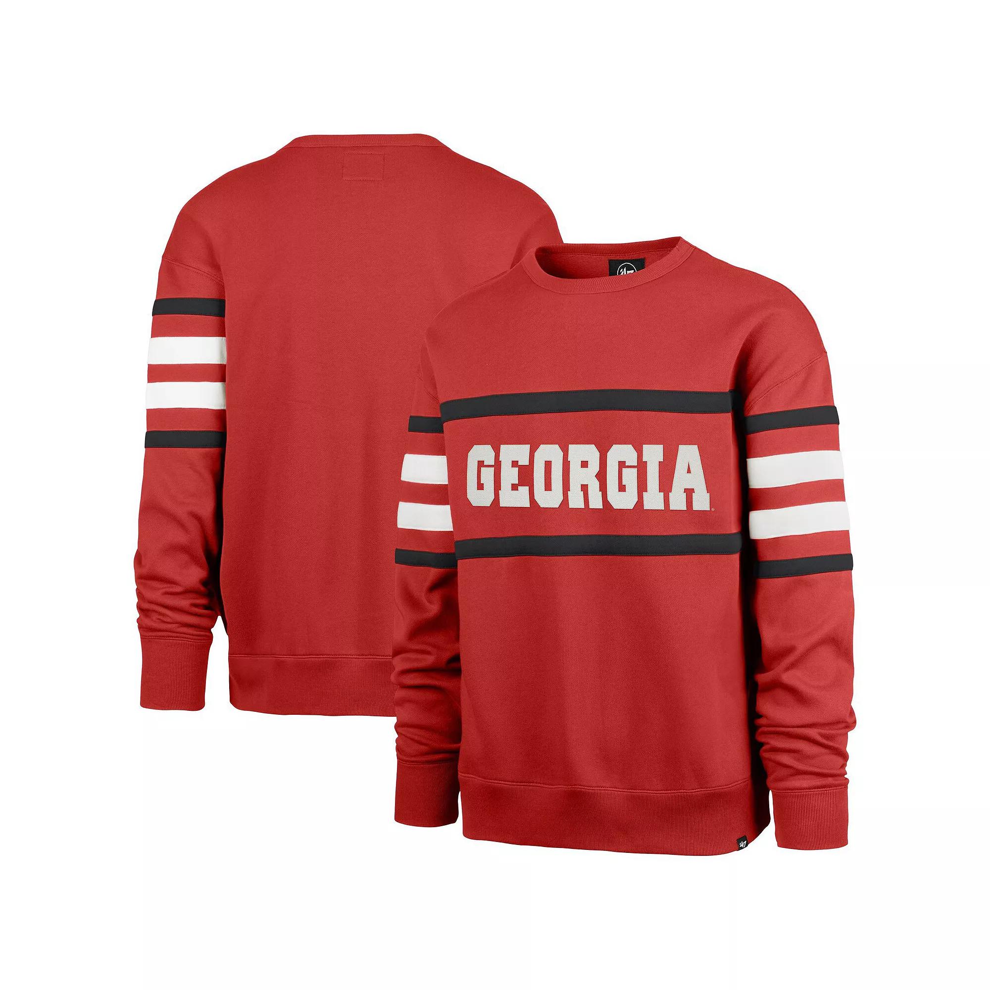 Men's '47 Red Georgia Bulldogs Coaches Collection Pullover Sweatshirt, Size: Large Product Image